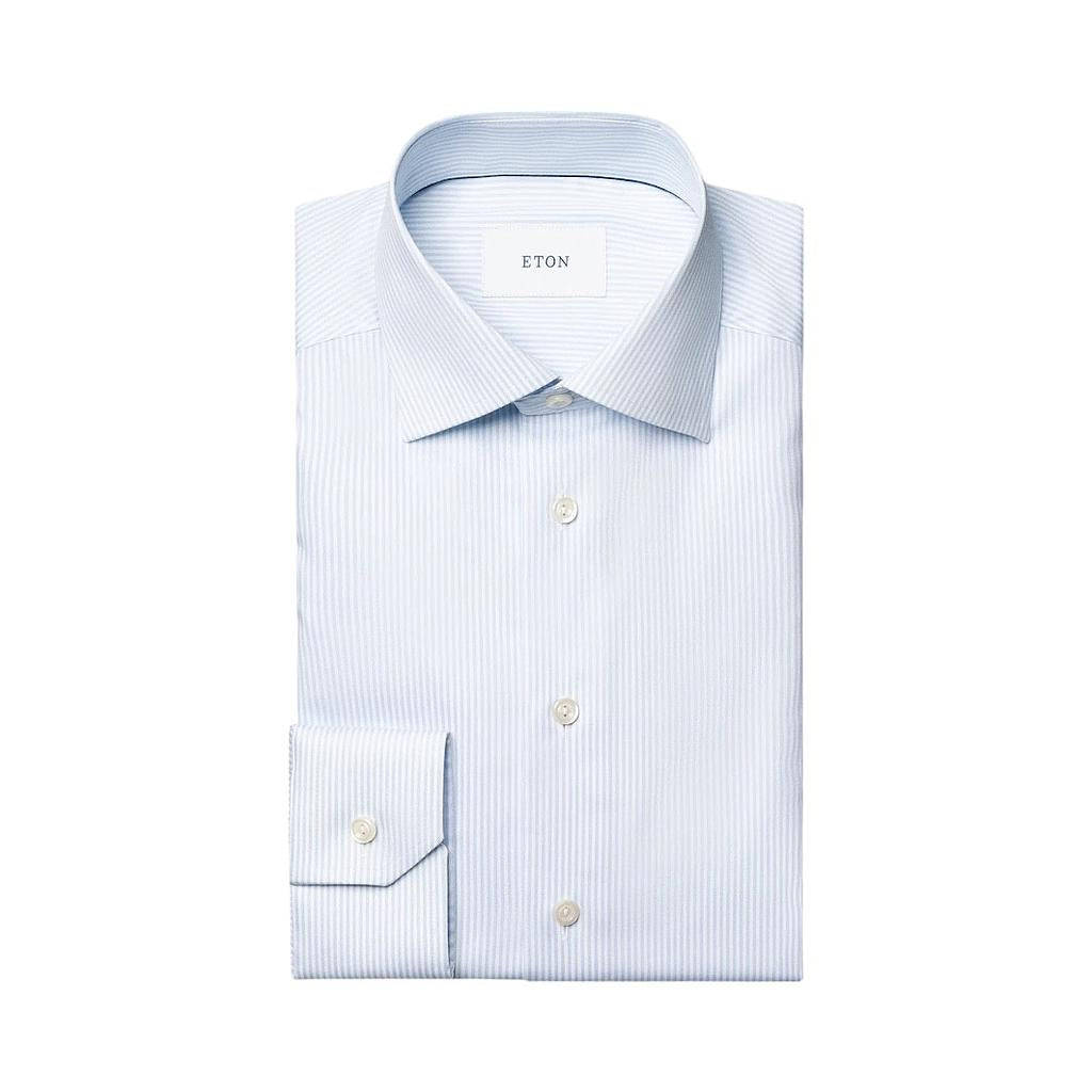Camicia Etón Slim Fit Blu E Bianca Taglia Small (15) - Nuova Con Etichette