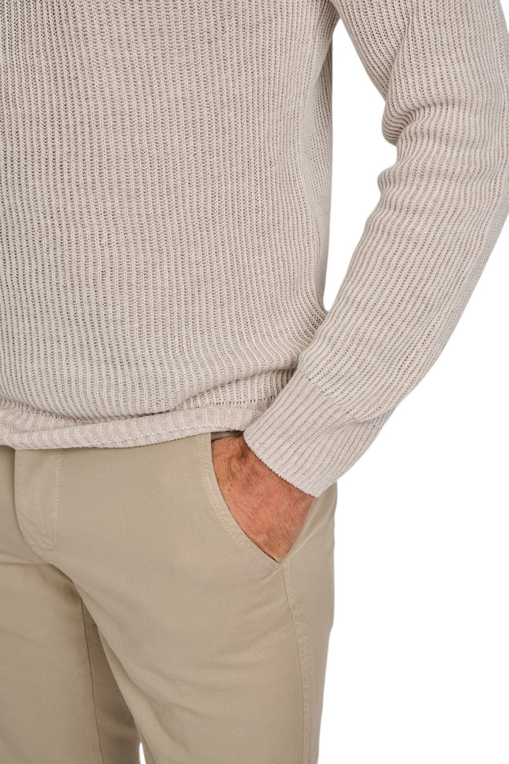 Gran Sasso Men pull trui v-hals heren beige 23152/18632/001