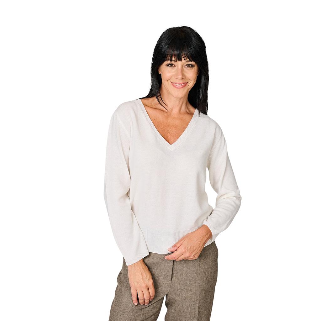 anneclaire-pull-trøje-v-hals-dame-ecru-d1839-857-201