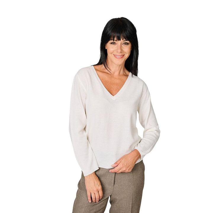 anneclaire-pull-trøje-v-hals-dame-ecru-d1839-857-201