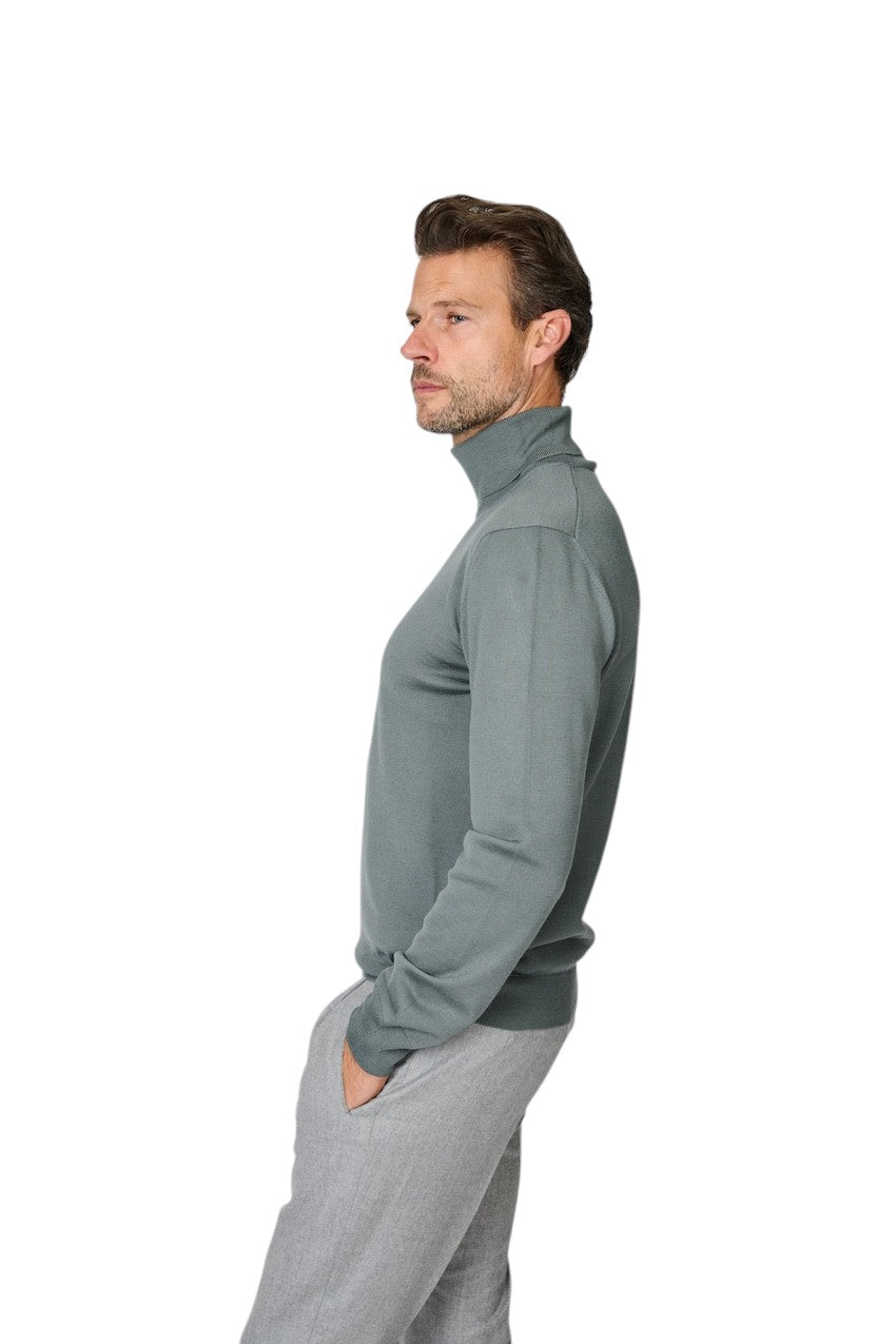 Gran Sasso Men pull trui rolkraag heren olijf 55157/14290 478