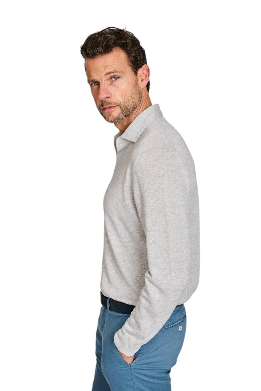 Gran Sasso Men polo shirt korte mouwen heren licht grijs 57178/18670 052