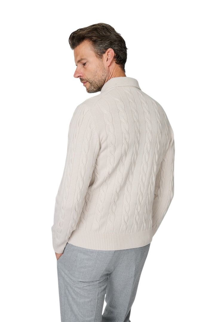 Gran Sasso Men polo shirt lange mouwen heren beige 23172/19651 113