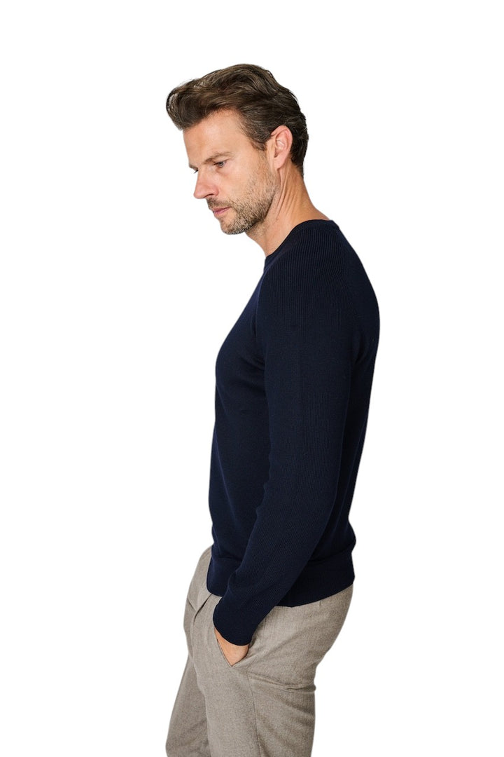 Gran Sasso Men pull trui ronde hals heren marine 57161/24638 598
