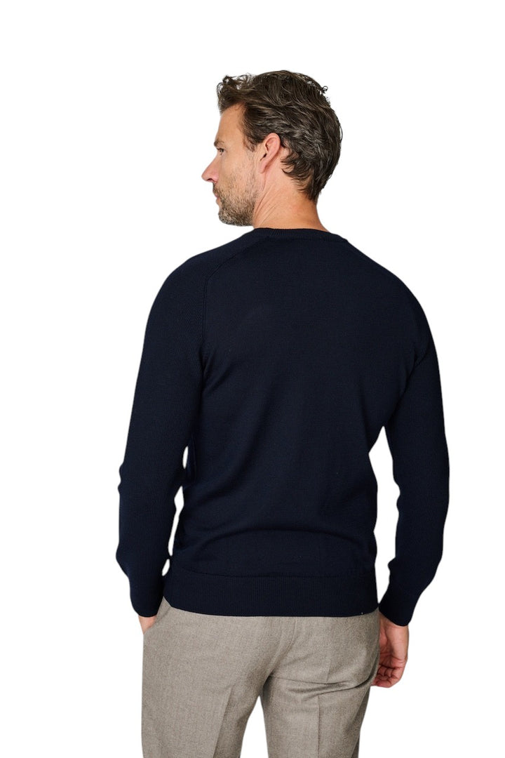 Gran Sasso Men pull trui ronde hals heren marine 57161/24638 598