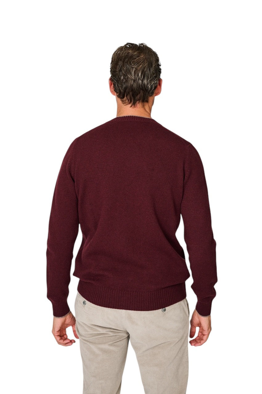 Gran Sasso Men pull trui ronde hals heren bordeaux 23131/25011 297