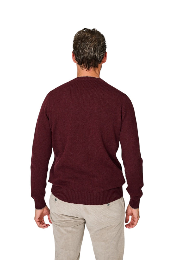 Gran Sasso Men pull trui ronde hals heren bordeaux 23131/25011 297