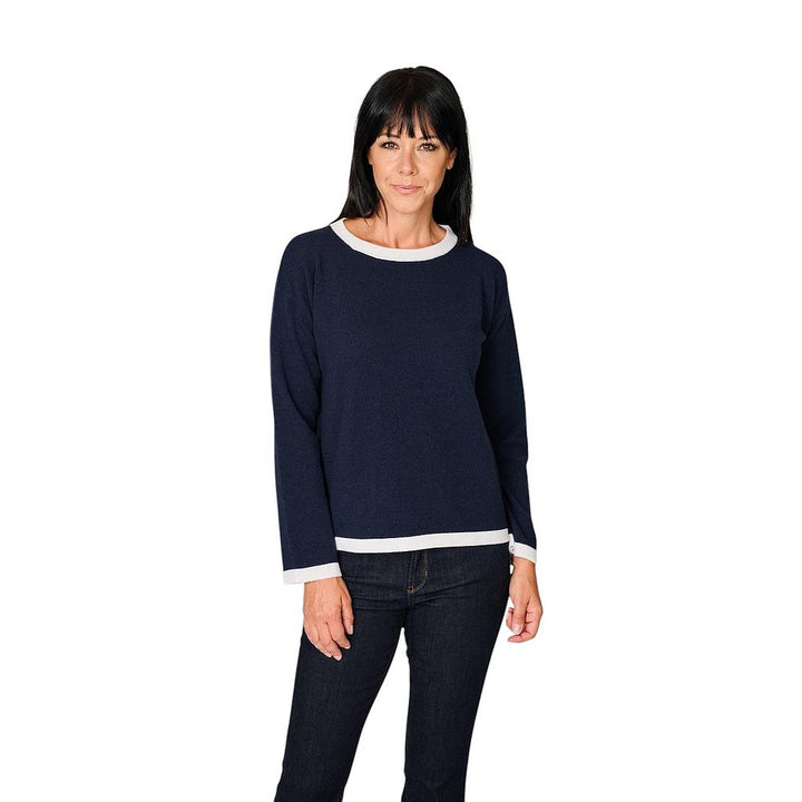 anneclaire-pull-trøje-dame-marineblå-d1842-857-202