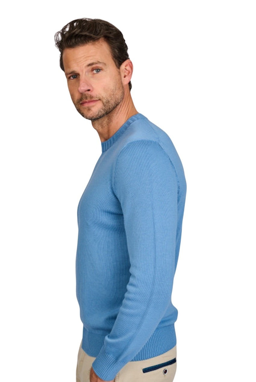 Gran Sasso Men pull trui ronde hals heren licht blauw 23107/18136/521