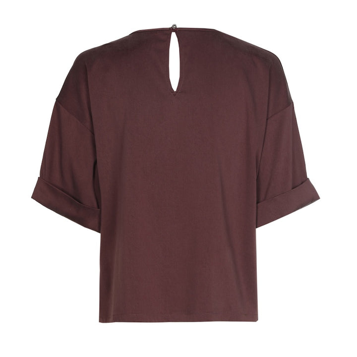 Caroline Biss damesblouse bordeaux, achteraanzicht product
