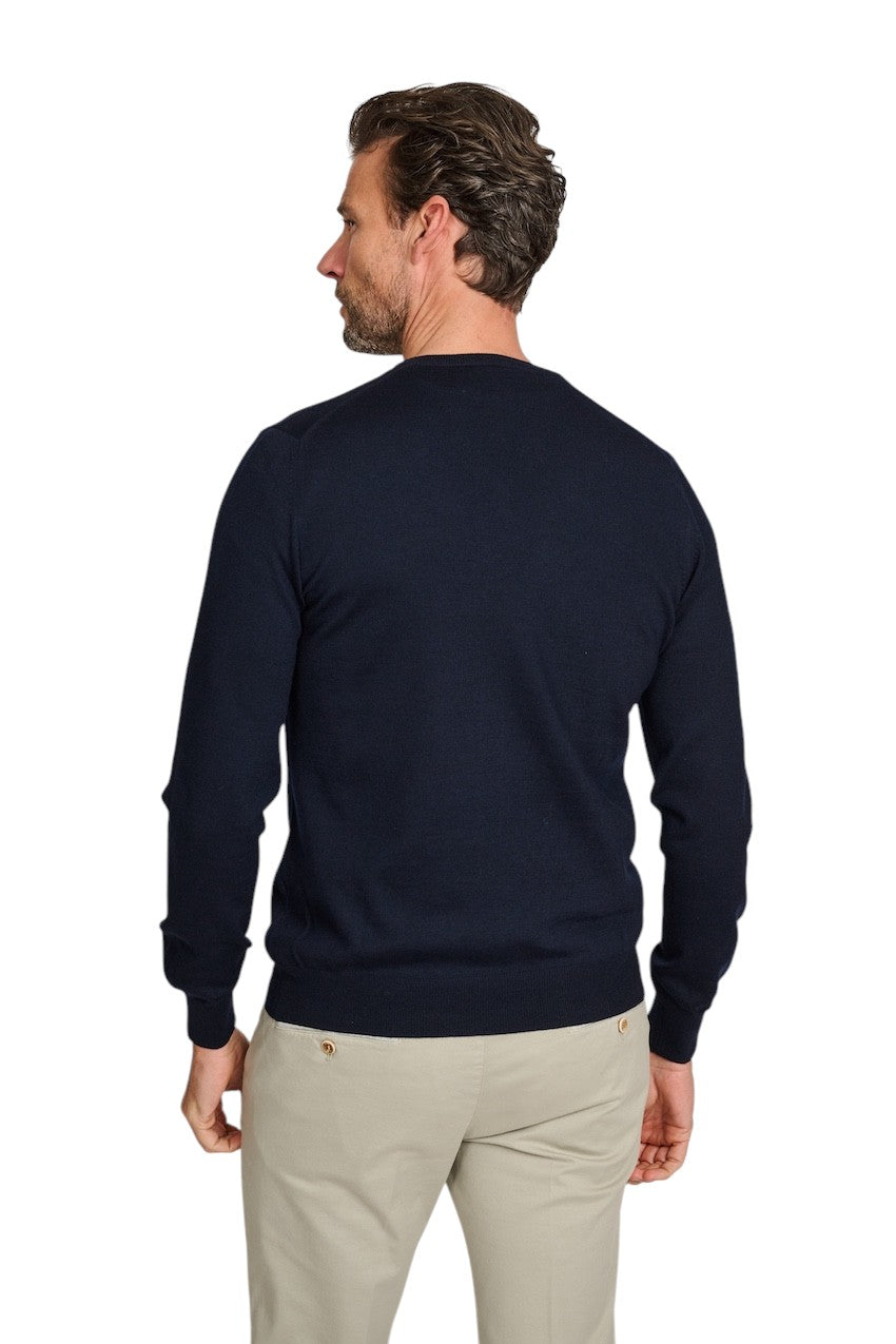 Gran Sasso Men pull trui v-hals heren marine 571882/14230/598