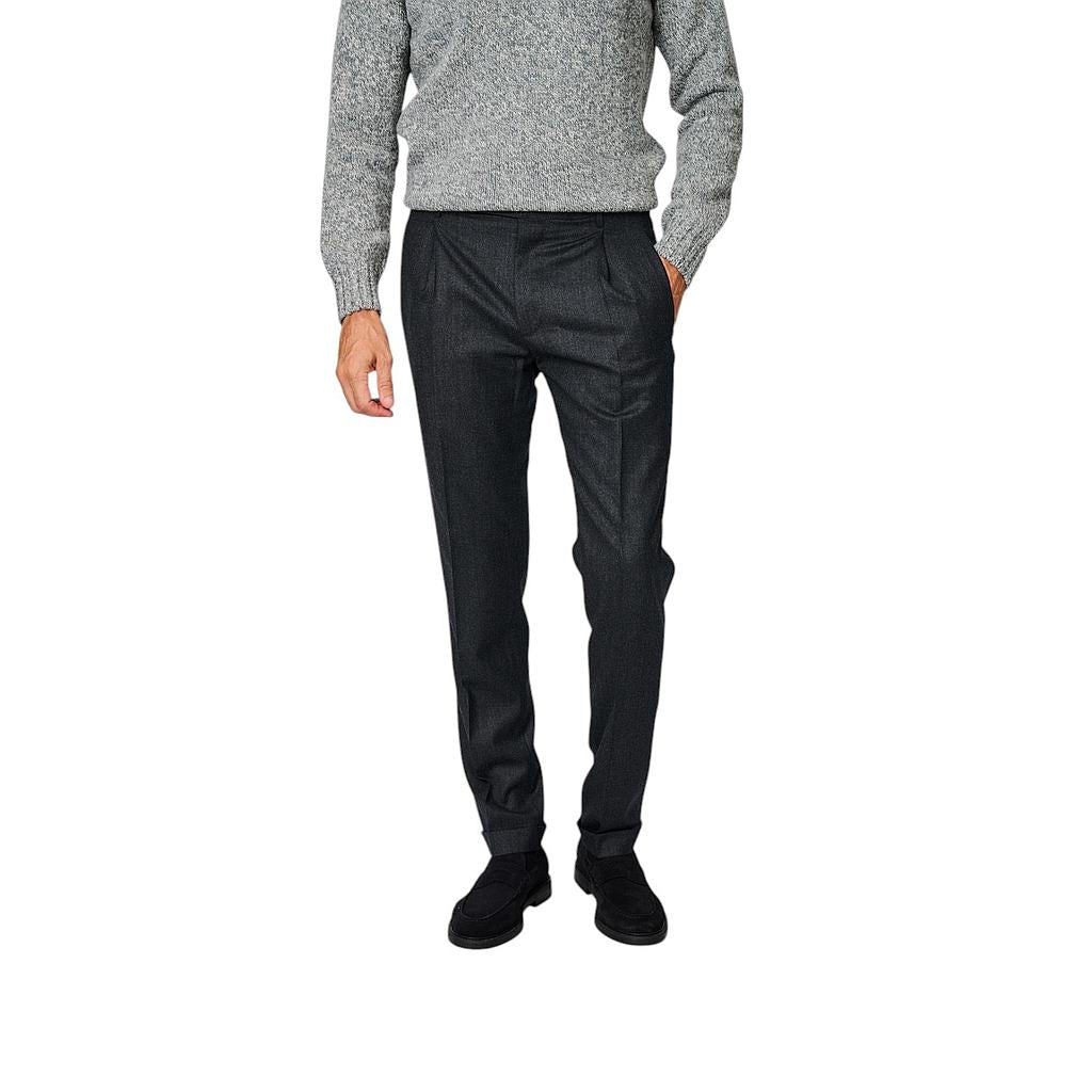 Herrenhose aus Fannel, Berwich, dunkelgrau, Contemporary-Fit