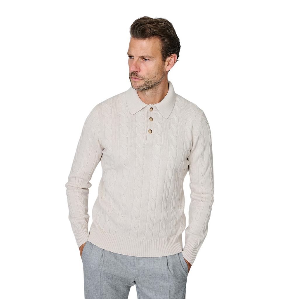 Gran-Sasso-Herren-Polohemd-mit-langen-Ärmeln-beige