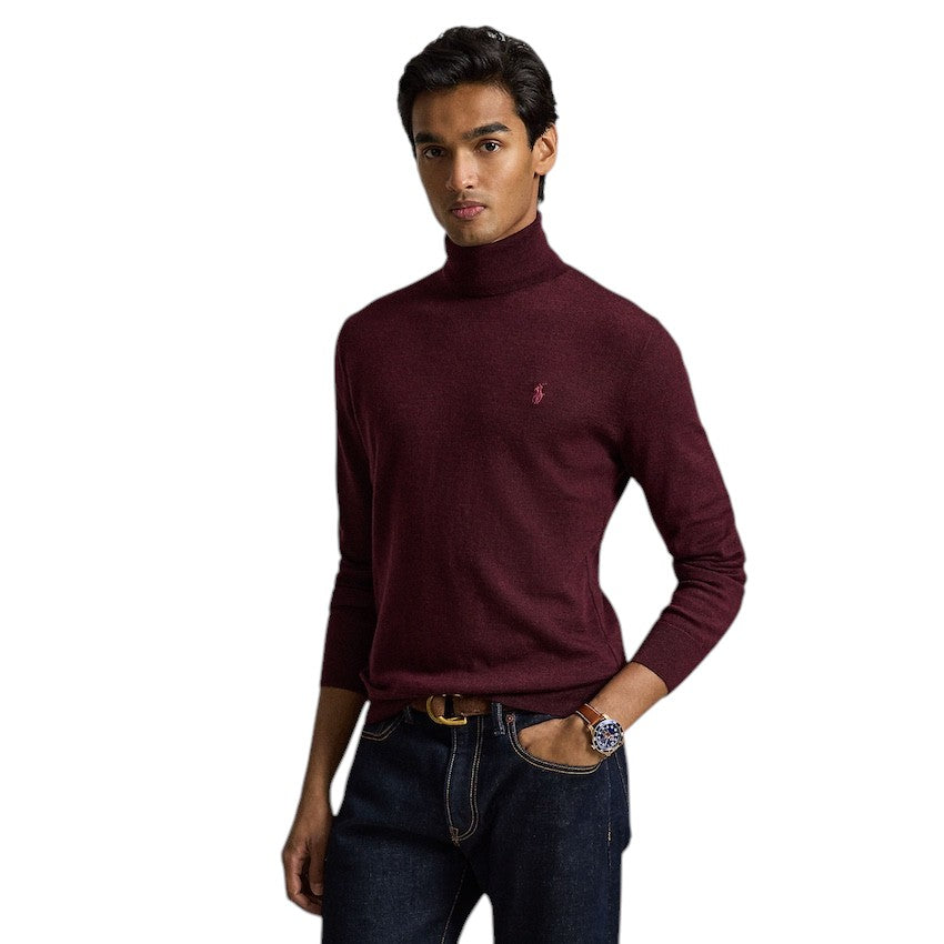 Polo Ralph Lauren Men's Pullover Sweater roll neck - Men's - Bordeaux - 710946145504