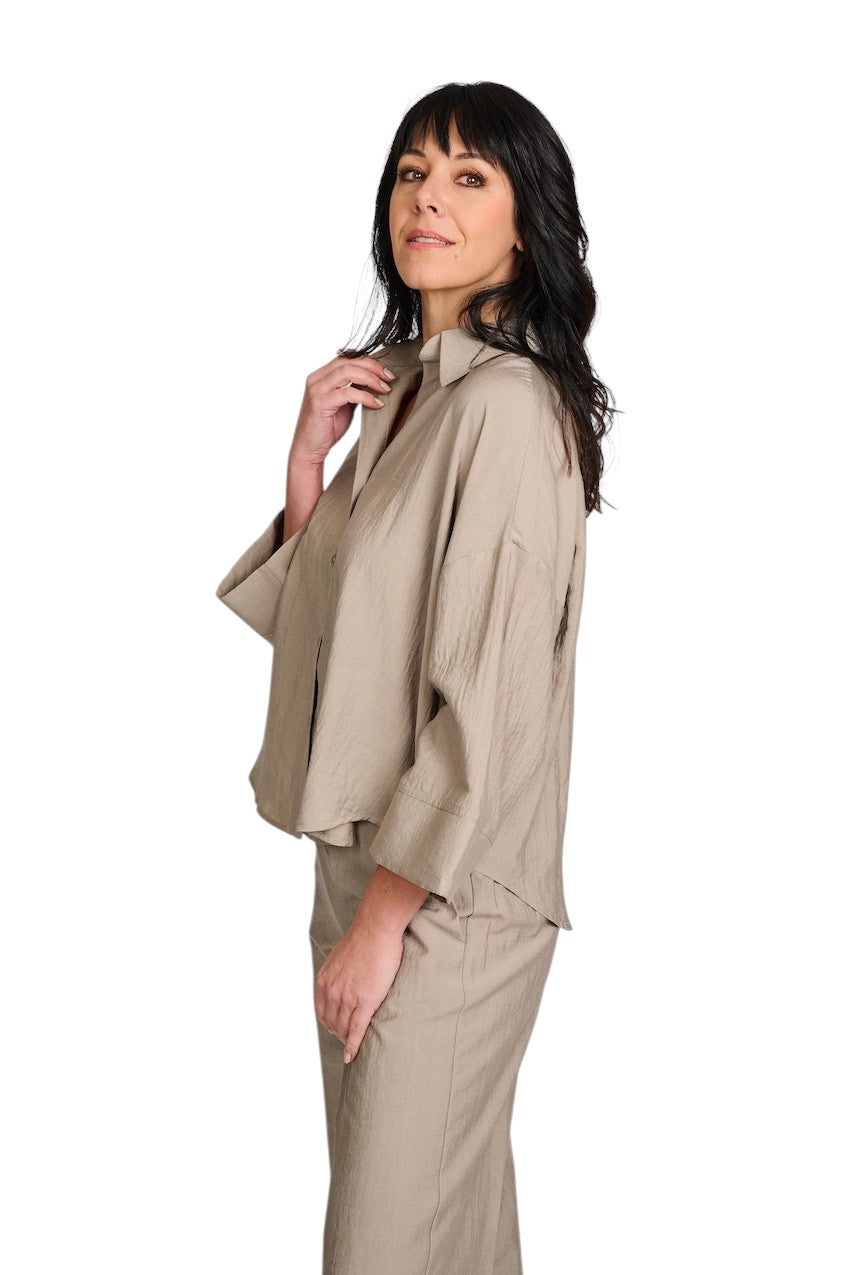 Anneclaire blouse dames taupe D1705 1772 373