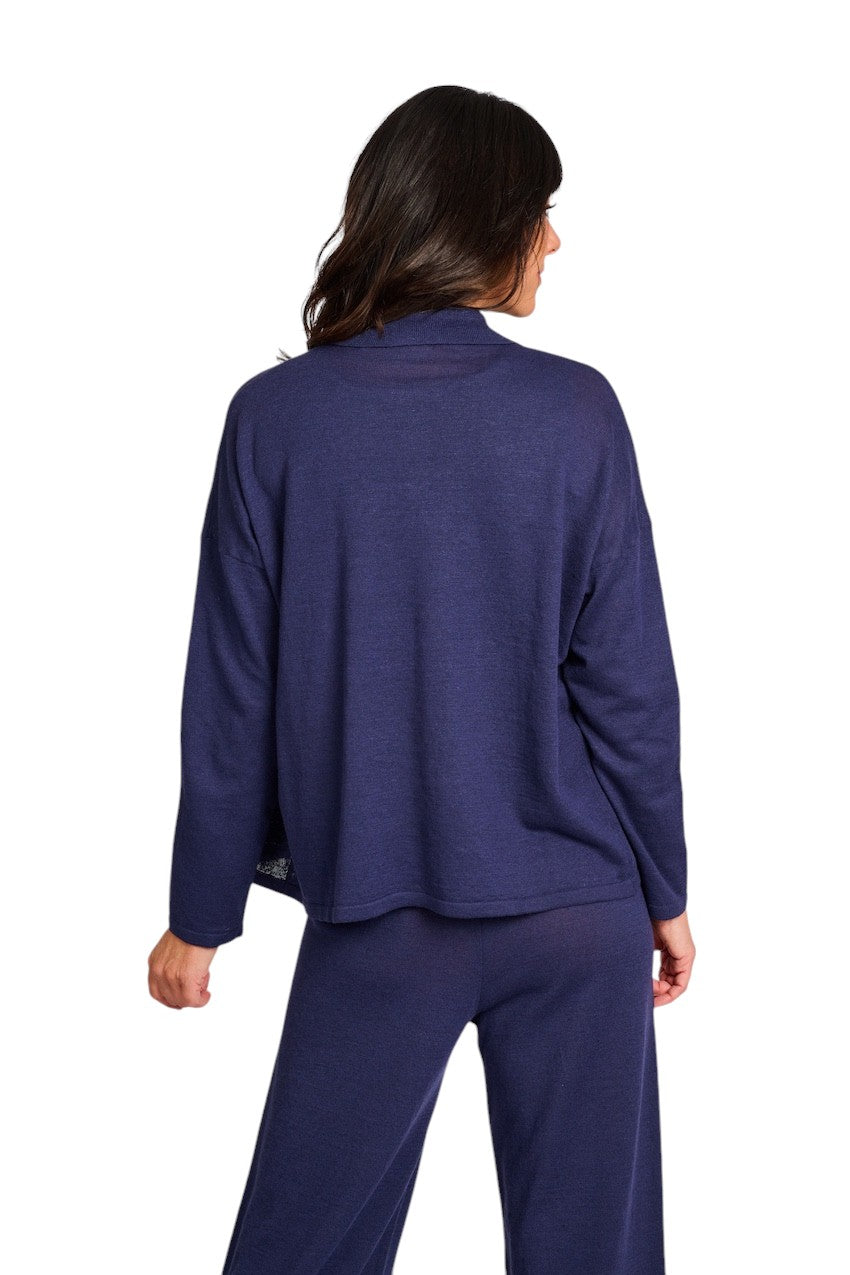 Anneclaire gilet dames bleu