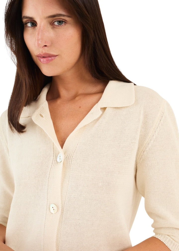 Anneclaire gilet dames ecru D1506 317 001