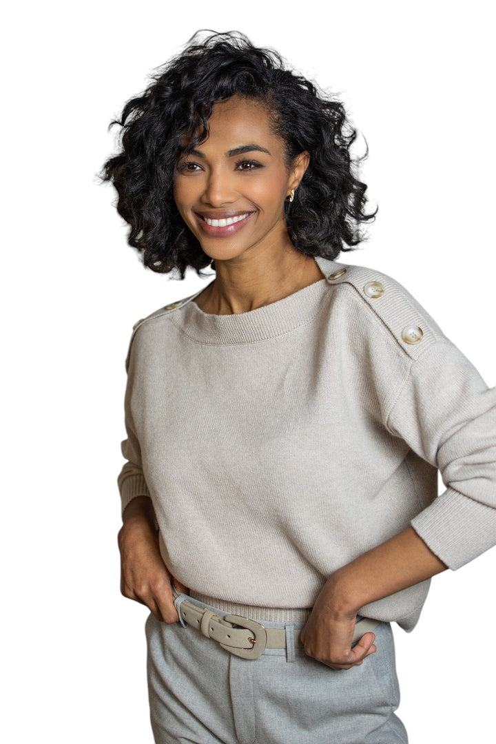 Anneclaire pull trui dames ecru D1203 014 003