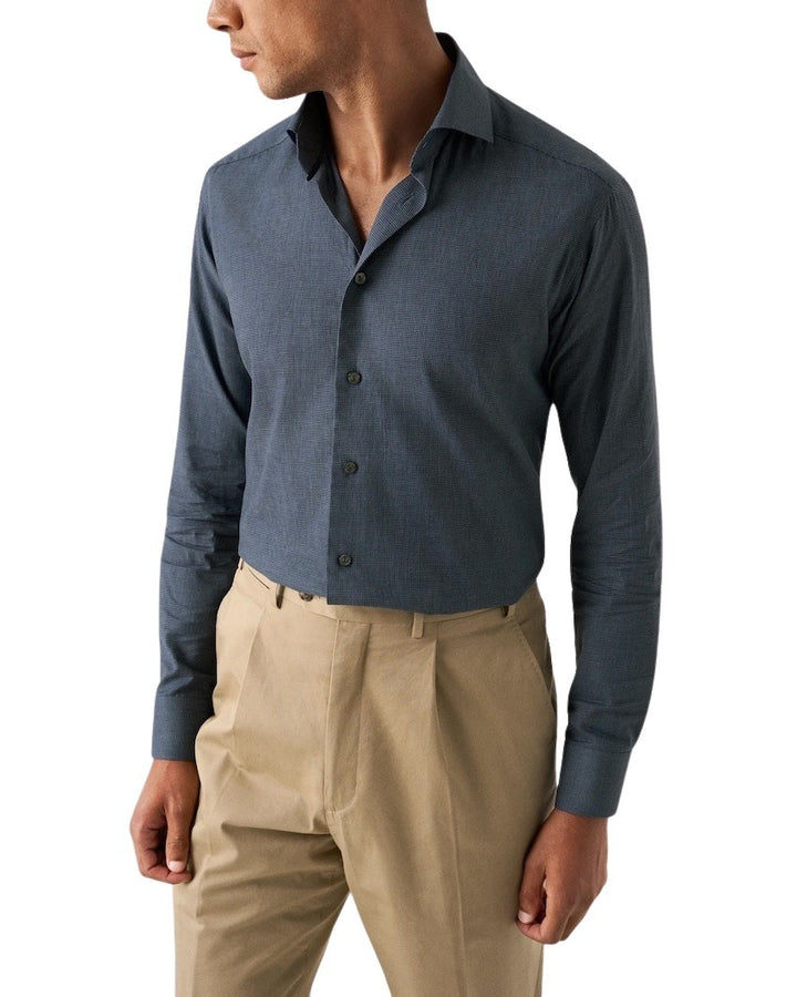Eton camisa manga larga azul oscuro de hombre
