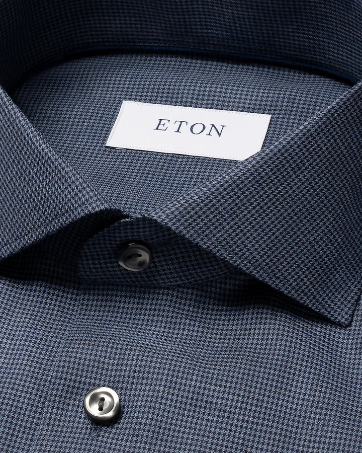 Eton camisa manga larga azul oscuro de hombre