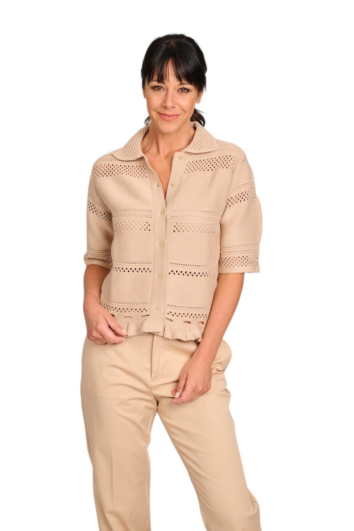 Fabiana Filippi gilet dames beige MAD275F492 D290 1261