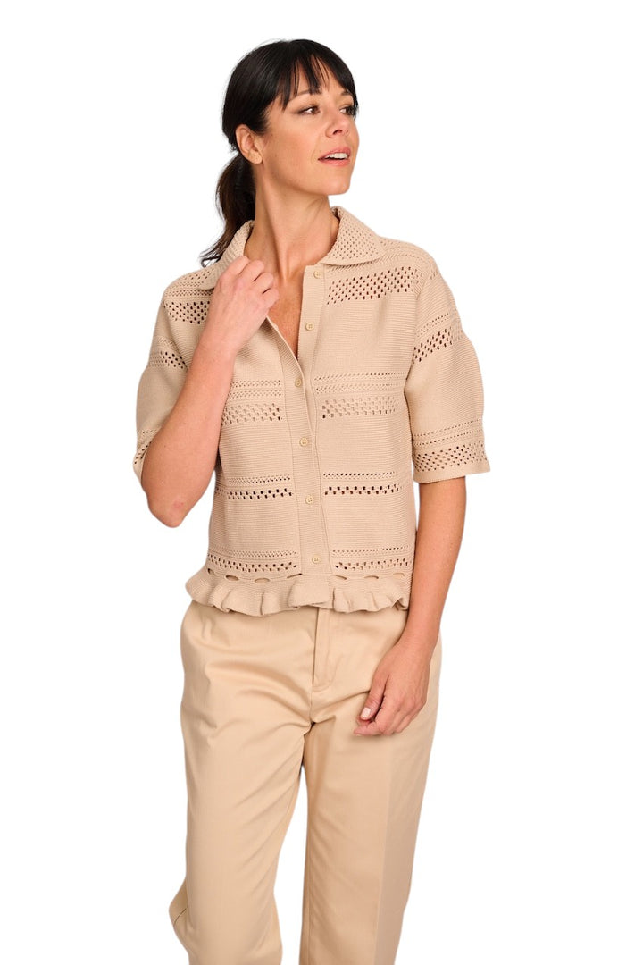 Fabiana Filippi gilet dames beige MAD275F492 D290 1261
