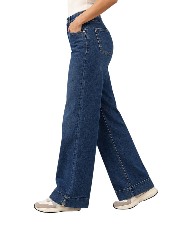 FRAME jean femme denim bleu — vue de côté