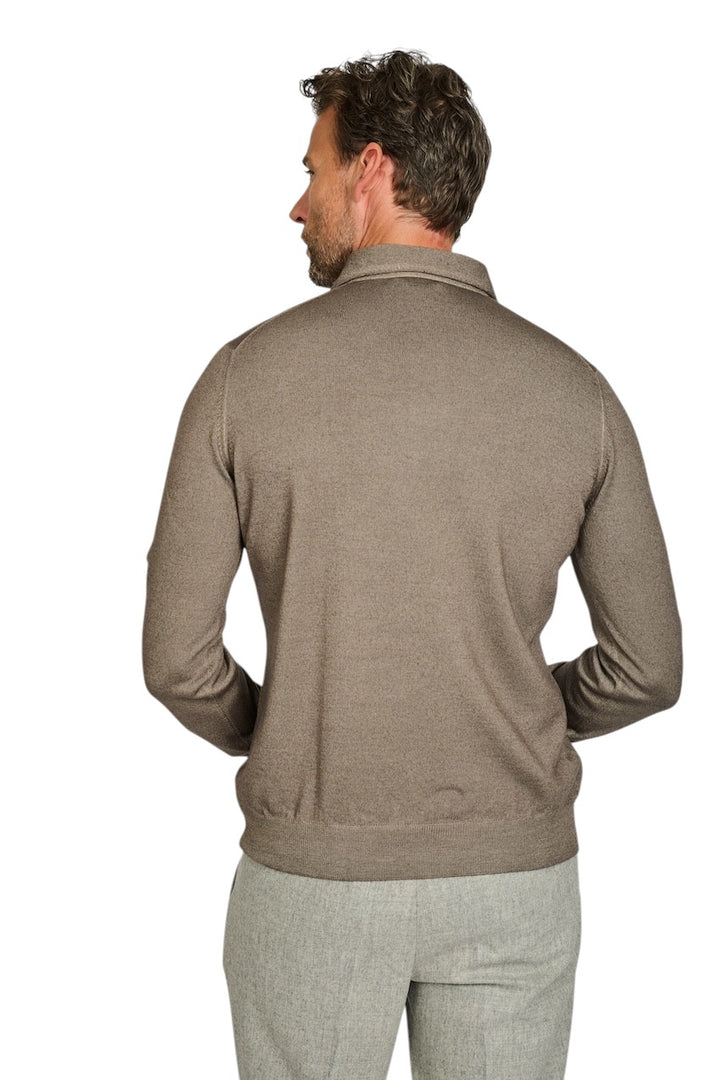 Gran Sasso Men polo shirt lange mouwen heren bruin 57105 22795 012