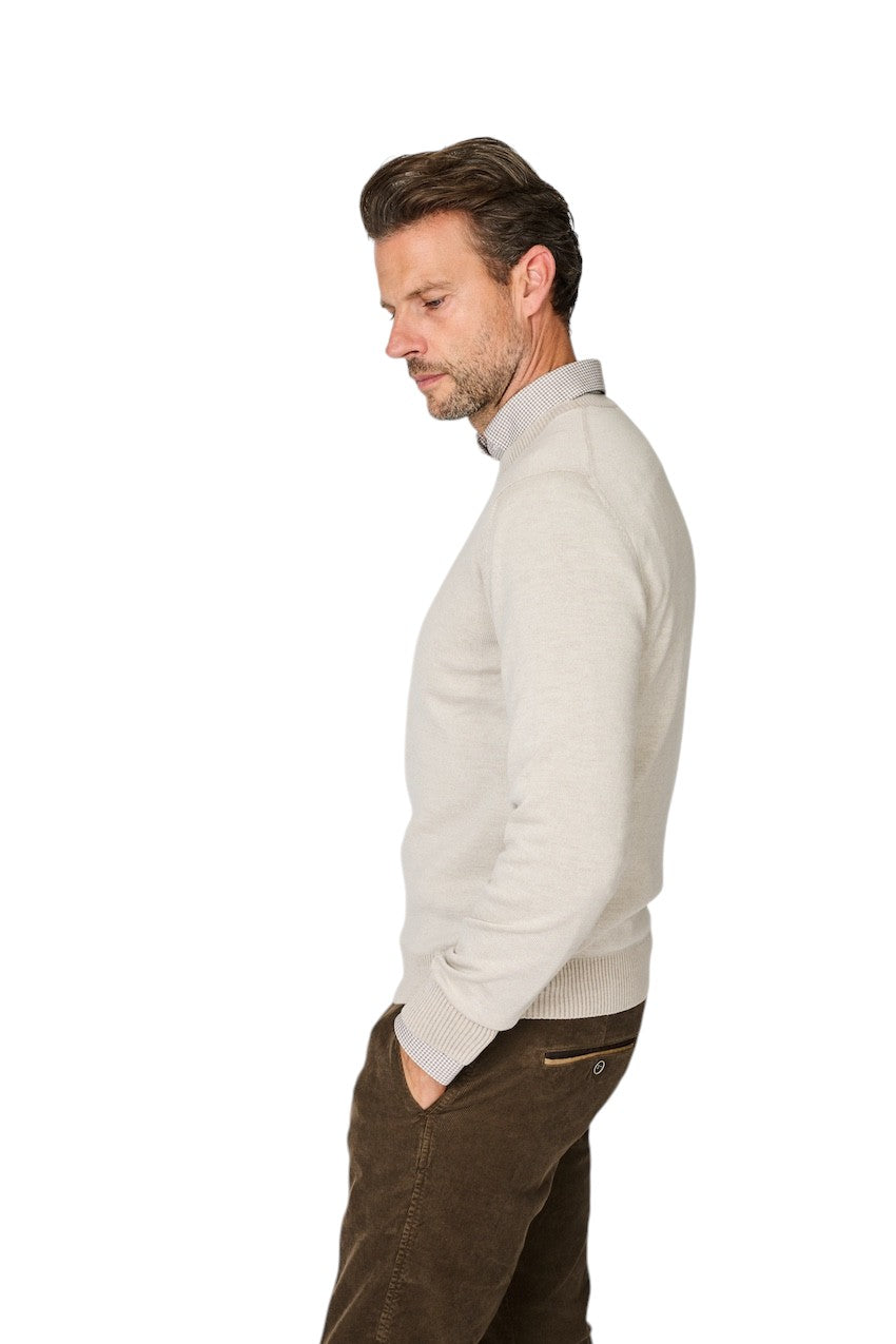 Gran Sasso Men pullover round neck men's beige