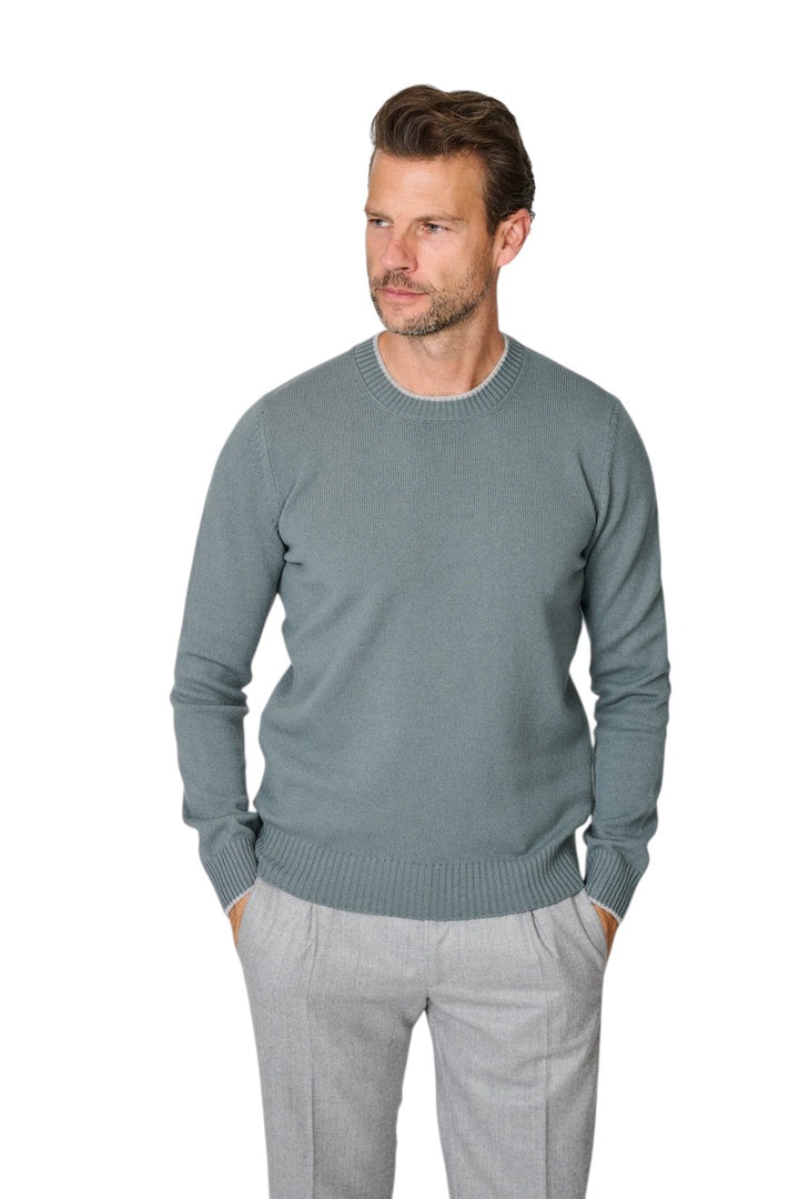 Gran Sasso Männer Pullover Rundhals Herren grün