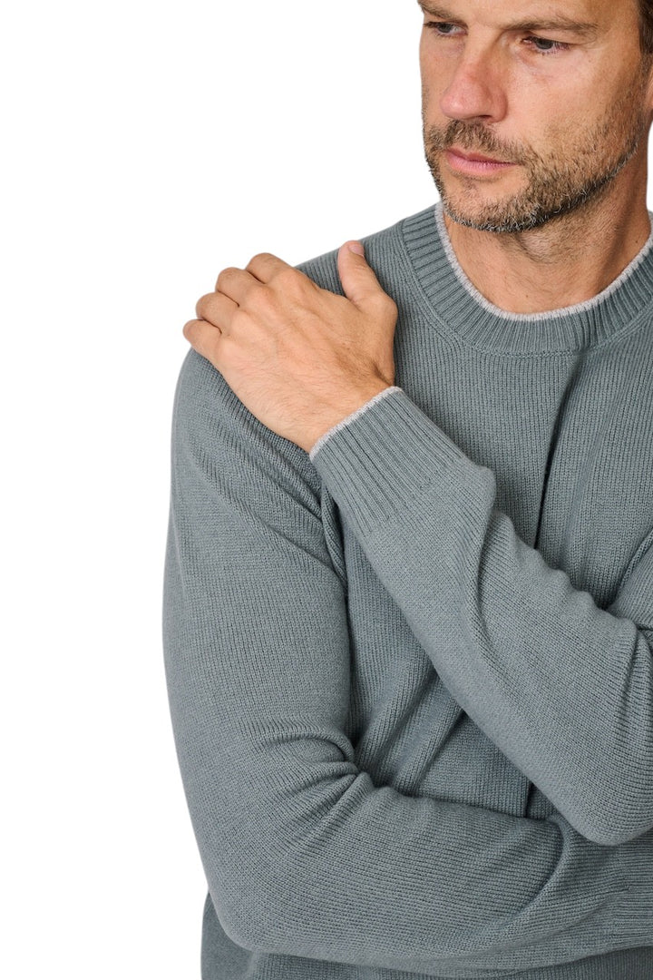 Gran Sasso Männer Pullover Rundhals Herren grün