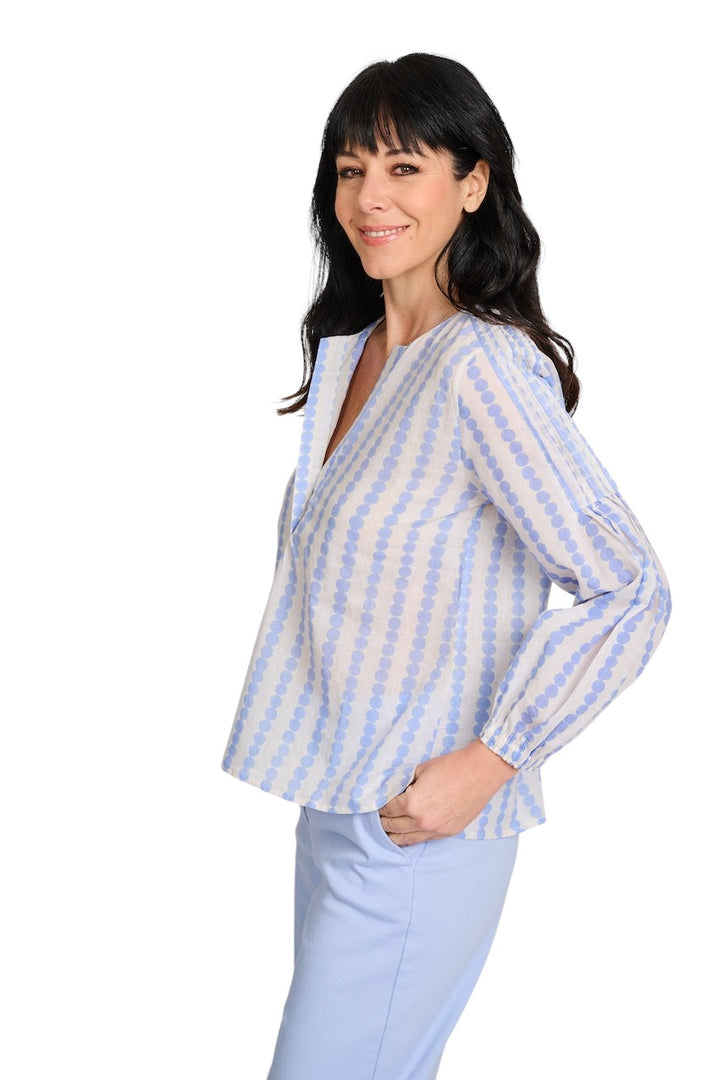 Hemisphere blouse lange mouwen dames ciel 261OFANTASI-6 26DB