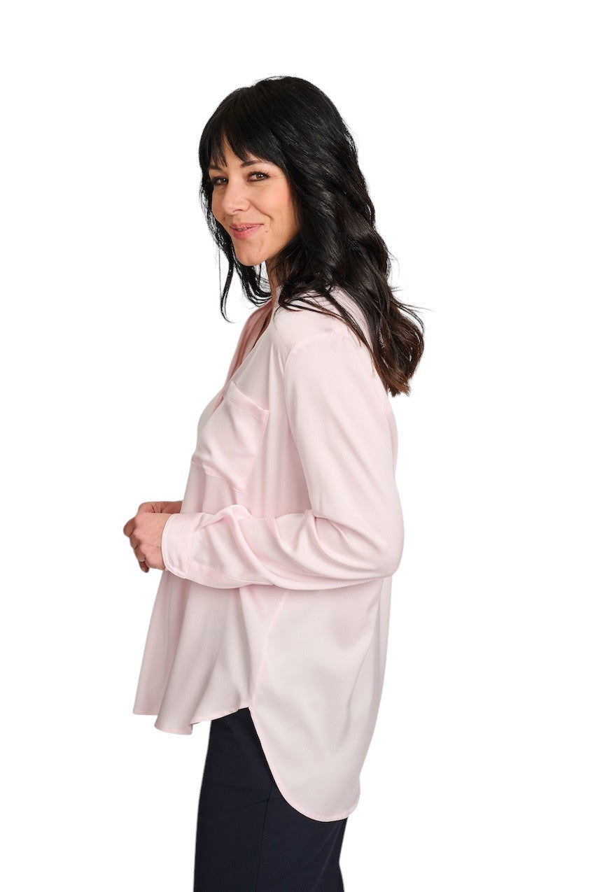 Hemisphere blouse lange mouwen dames roze 2616HEMA-5 4389