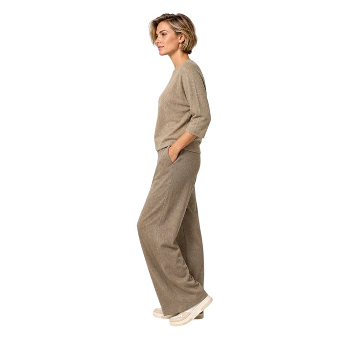 Hemisphere Damenpullover Taupe — Seitenansicht