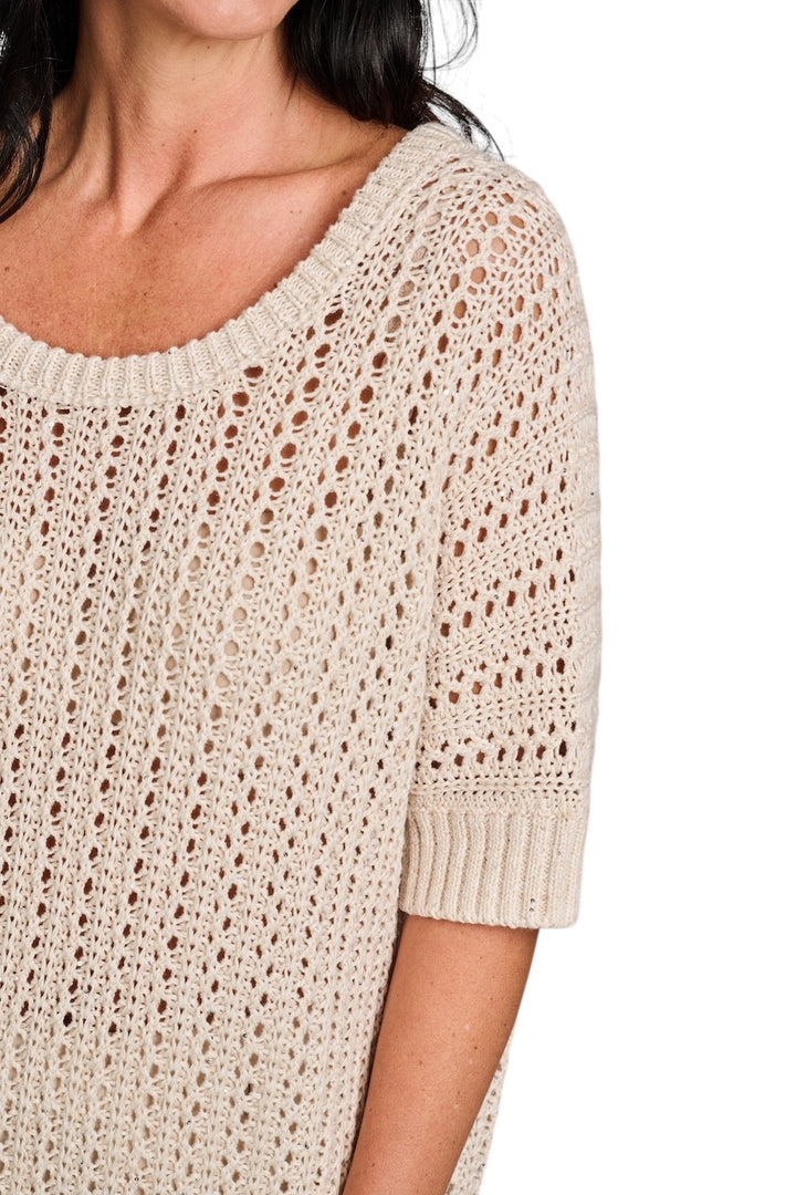 Hemisphere pull trui ronde hals dames beige 2613SQ905-17 SQ1