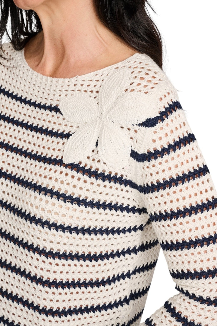 Hemisphere pull trui ronde hals dames marine 2610406FST-4 ST1