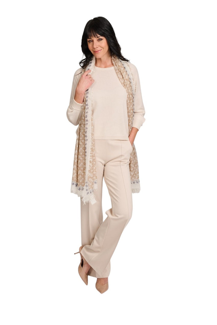 Hemisphere pull-over col rond femmes beige