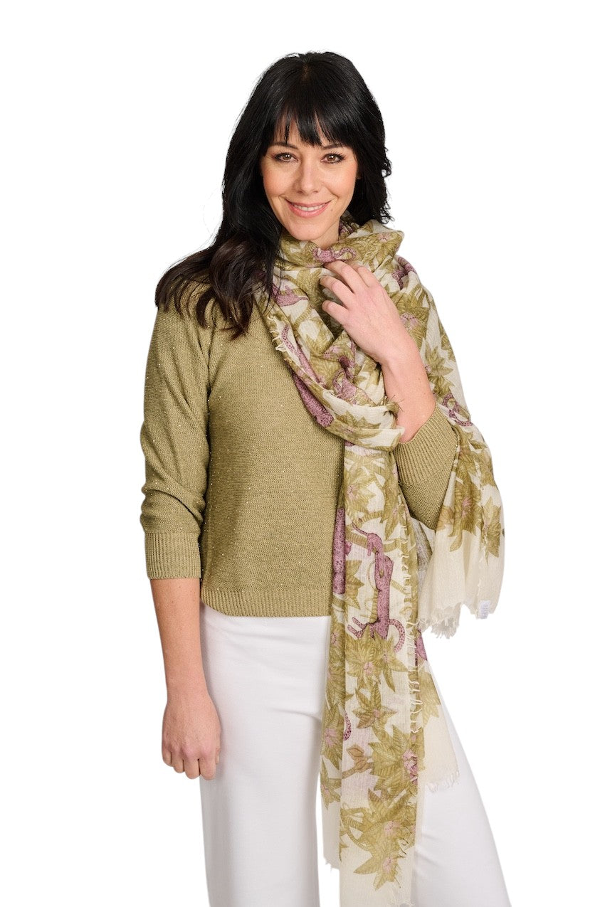 Hemisphere sjaal dames khaki OJUNGLES-BWB 261B