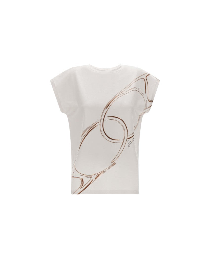 Herno Women t-shirt korte mouwen dames wit JG000279D-52009-1021