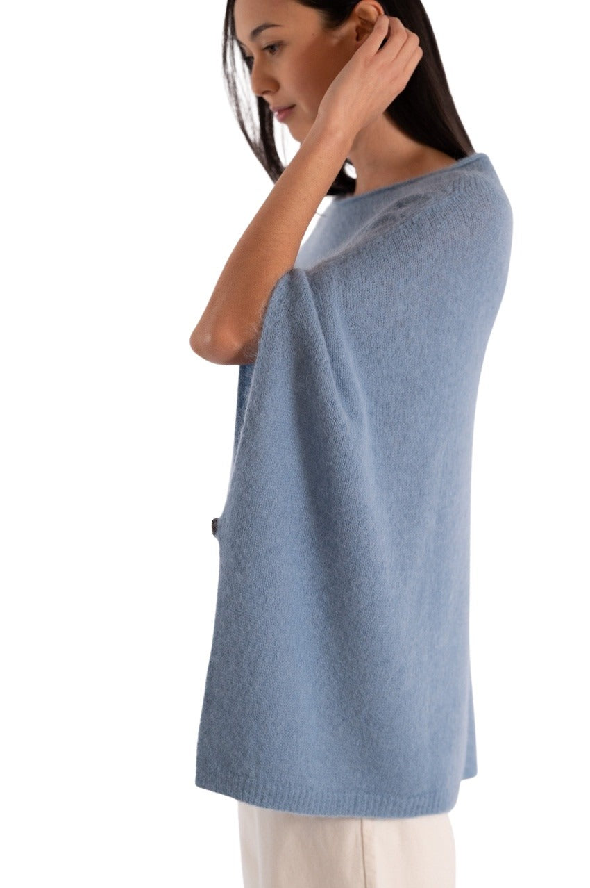 Jeff poncho dames blauw