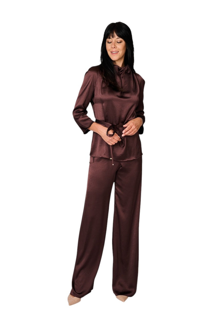 Natan Collection Damenbluse in Aubergine FEROLA-JTBT02 210