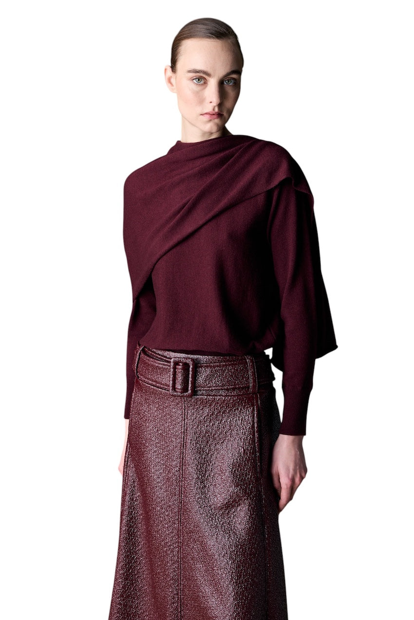 Natan Collection pull trui dames bordeaux OSIRIS-WOOLCASH-123