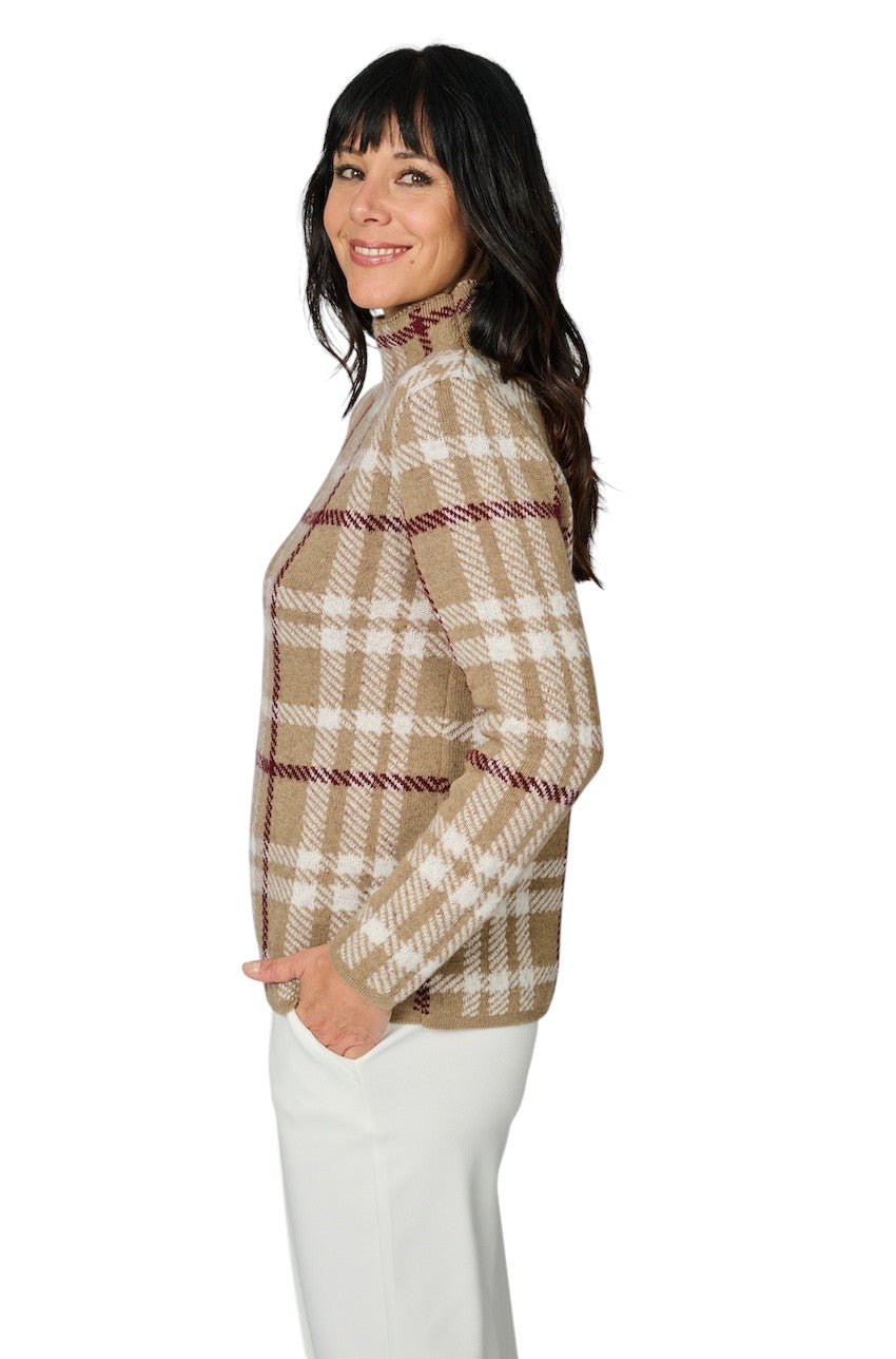 Natan Collection Pullover til damer camel MUST-CARREAUX 163