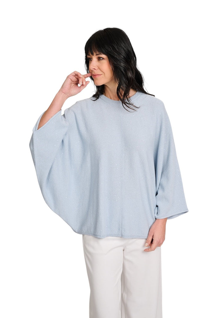 Panicale Cashmere poncho ladies sky D380528PO 38D16 0520