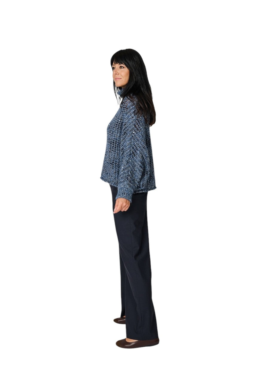 Panicale Cashmere pull trui rolkraag dames marine D390859CL 39D24B 0591