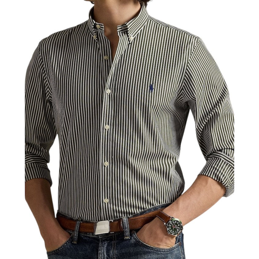 Polo Ralph Lauren Men hemd lange mouwen heren groen custom fit 710929346025