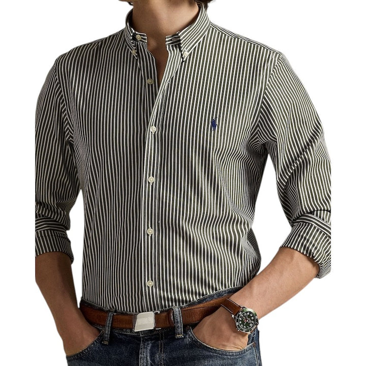 Polo Ralph Lauren Men hemd lange mouwen heren groen custom fit 710929346025