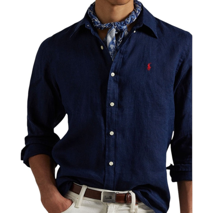 Polo Ralph Lauren Men hemd lange mouwen heren marine Slim fit 710968915007