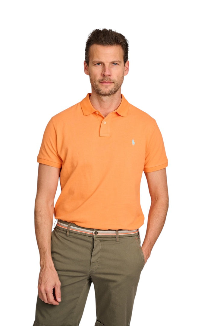 Polo Ralph Lauren Männer Poloshirt kurze Ärmel Herren orange custom slimfit