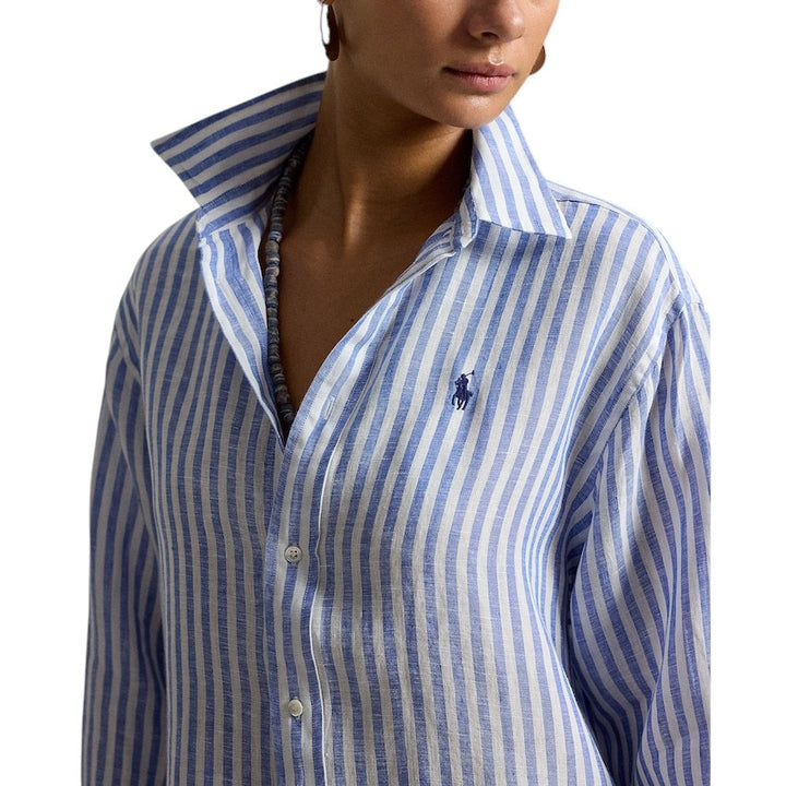 Polo Ralph Lauren Women blouse dames blauw crop boxy fit 211935130503